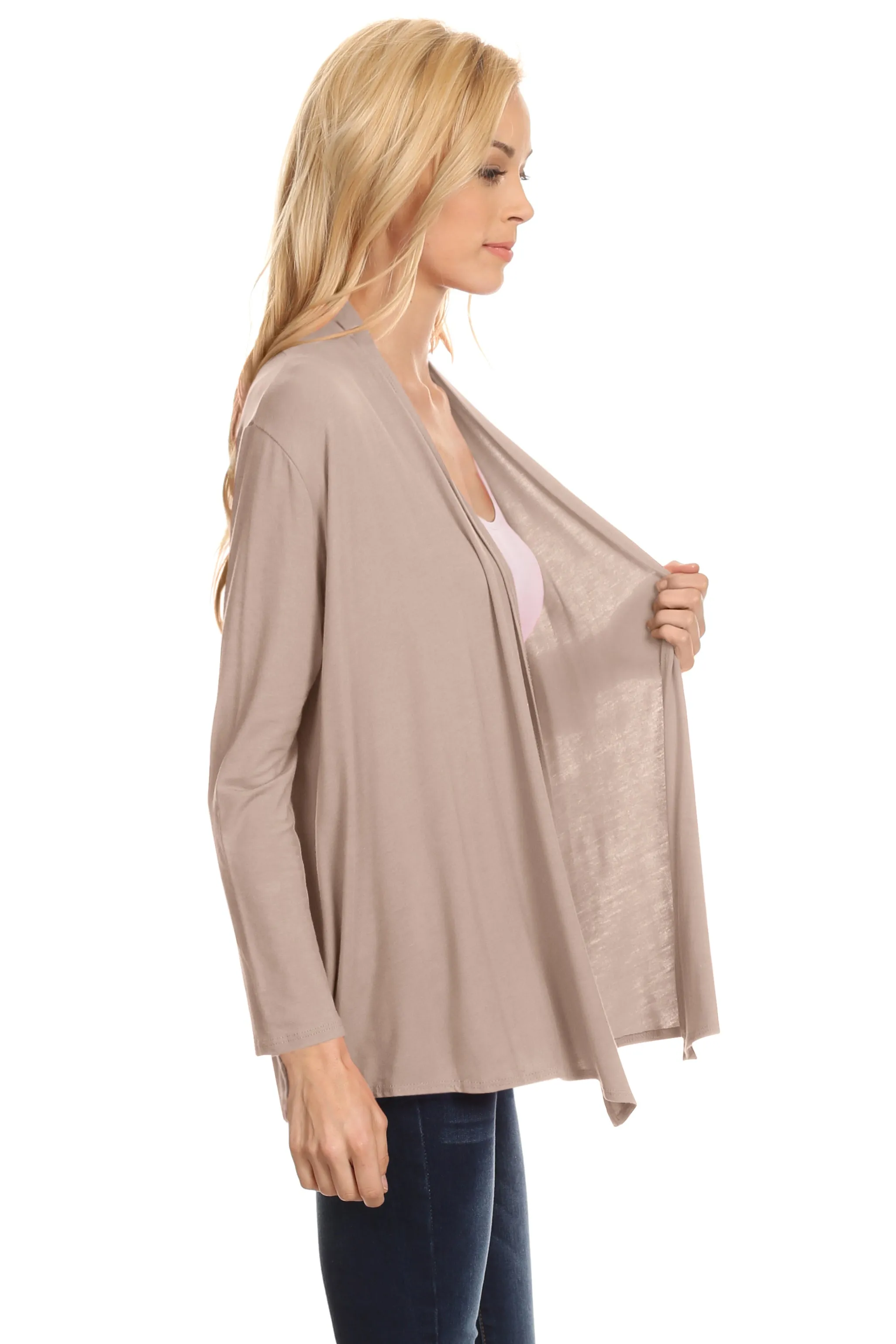 Womens Open Drape Cardigan Reg and Plus Size Cardigan Sweater Long Sleeves - USA