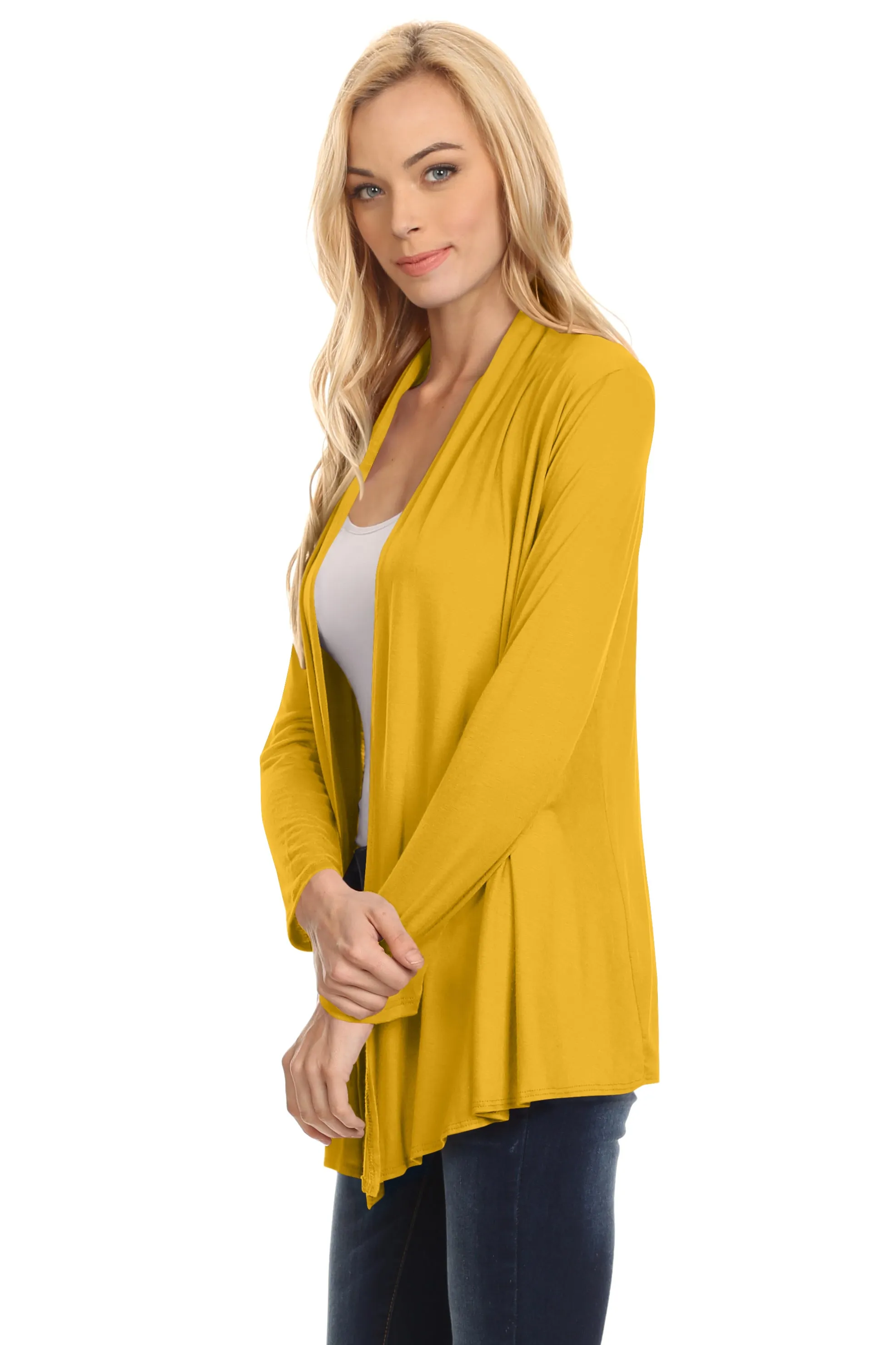 Womens Open Drape Cardigan Reg and Plus Size Cardigan Sweater Long Sleeves - USA