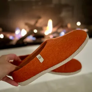 Wool Slippers - Orange