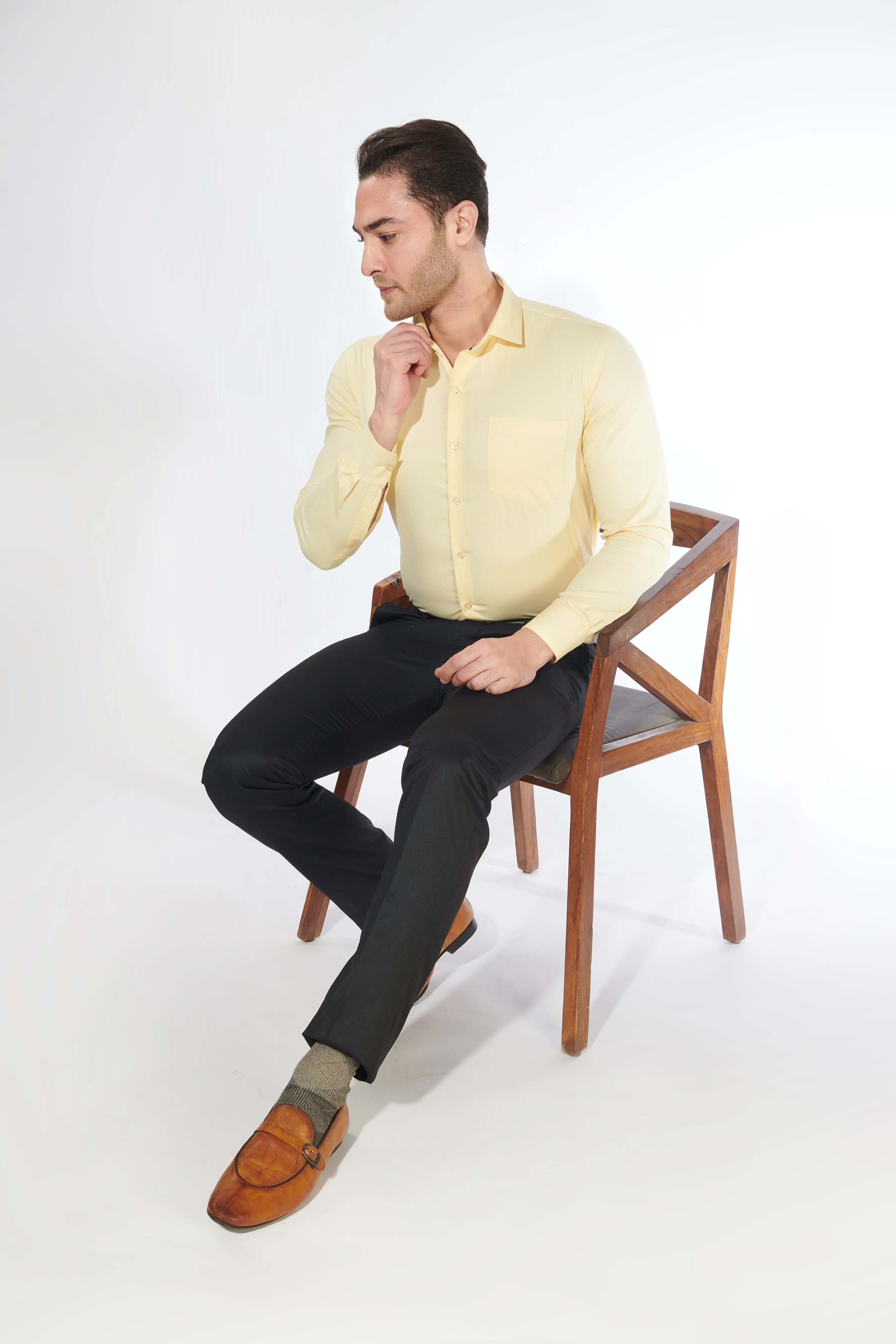 Yellow - Mens Slim-Fit Shirt